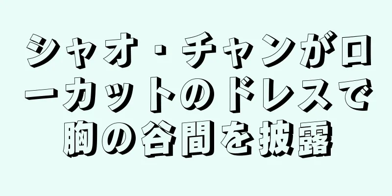 シャオ・チャンがローカットのドレスで胸の谷間を披露