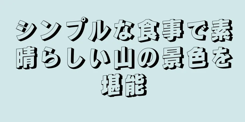 シンプルな食事で素晴らしい山の景色を堪能