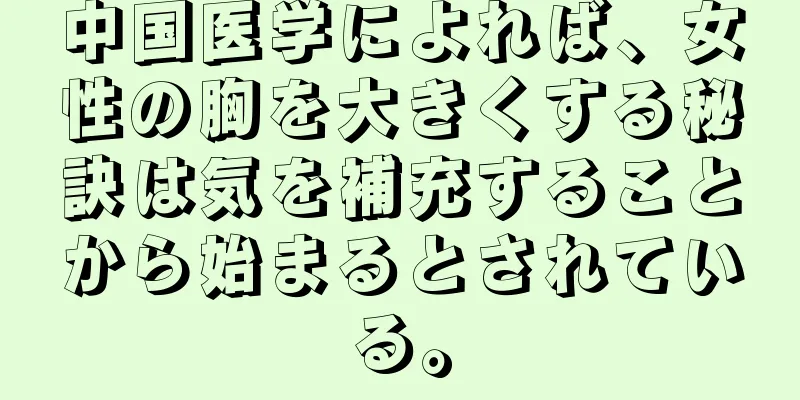 中国医学によれば、女性の胸を大きくする秘訣は気を補充することから始まるとされている。