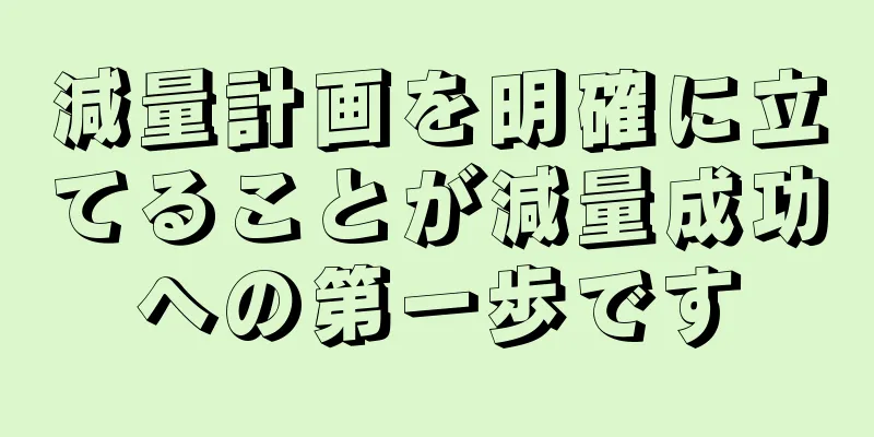 減量計画を明確に立てることが減量成功への第一歩です