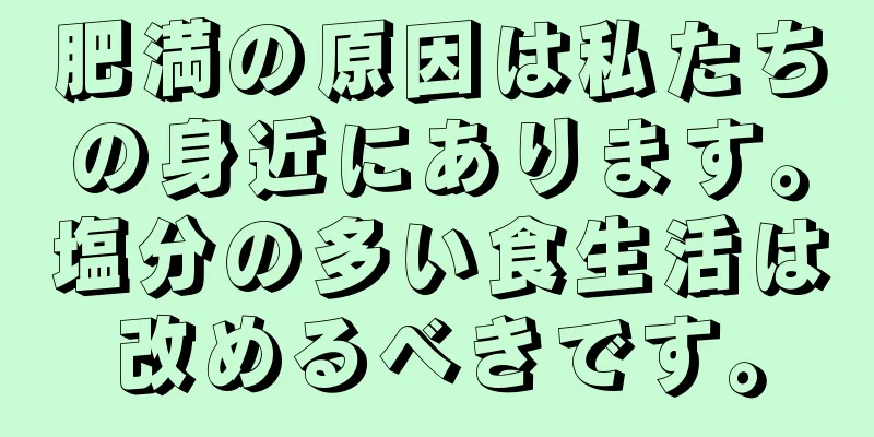 肥満の原因は私たちの身近にあります。塩分の多い食生活は改めるべきです。